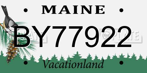 BY77922 Maine License Plate