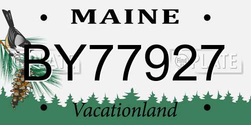 BY77927 Maine License Plate