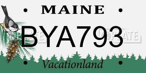 BYA793 Maine License Plate