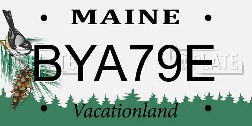 BYA79E Maine License Plate