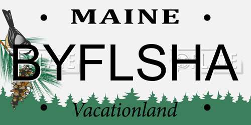 BYFLSHA Maine License Plate