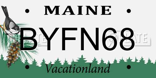 BYFN68 Maine License Plate