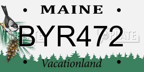 BYR472 Maine License Plate