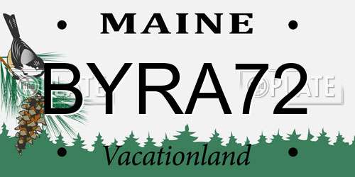BYRA72 Maine License Plate