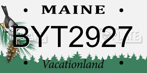 BYT2927 Maine License Plate