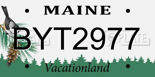 BYT2977 Maine License Plate