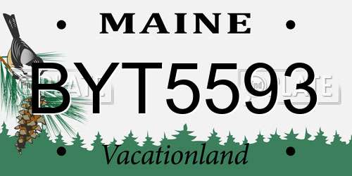 BYT5593 Maine License Plate