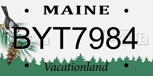 BYT7984 Maine License Plate