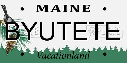 BYUTETE Maine License Plate