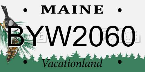 BYW2060 Maine License Plate