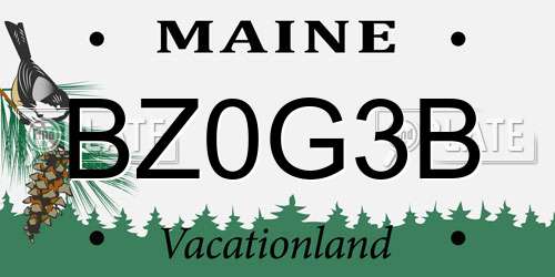 BZ0G3B Maine License Plate
