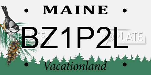 BZ1P2L Maine License Plate