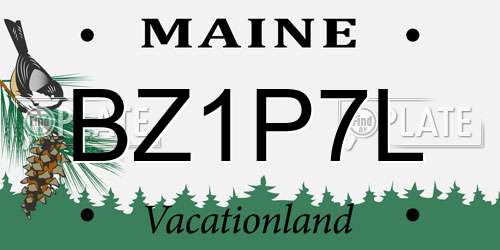BZ1P7L Maine License Plate