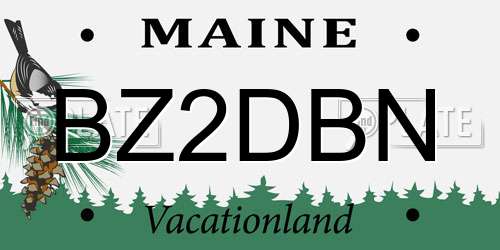 BZ2DBN Maine License Plate