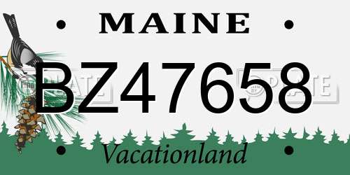 BZ47658 Maine License Plate