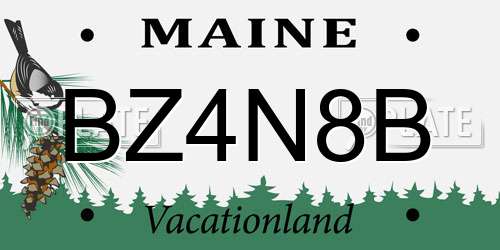 BZ4N8B Maine License Plate