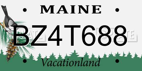 BZ4T688 Maine License Plate