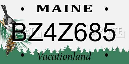 BZ4Z685 Maine License Plate