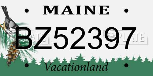 BZ52397 Maine License Plate