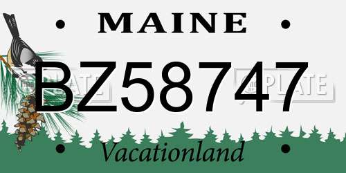 BZ58747 Maine License Plate