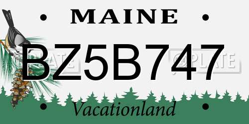 BZ5B747 Maine License Plate