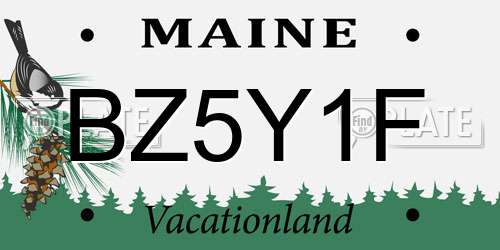 BZ5Y1F Maine License Plate