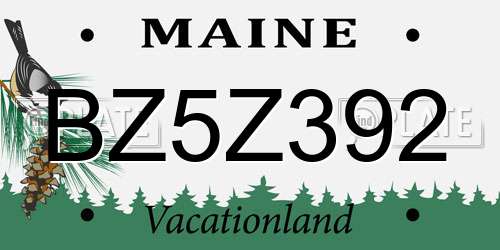 BZ5Z392 Maine License Plate