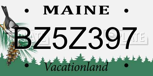 BZ5Z397 Maine License Plate