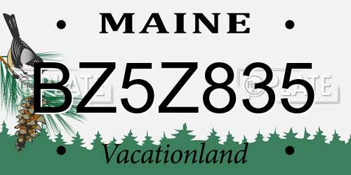 BZ5Z835 Maine License Plate