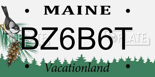 BZ6B6T Maine License Plate