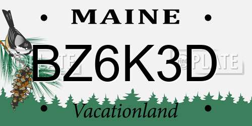 BZ6K3D Maine License Plate
