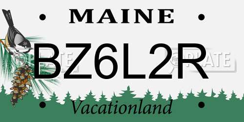 BZ6L2R Maine License Plate