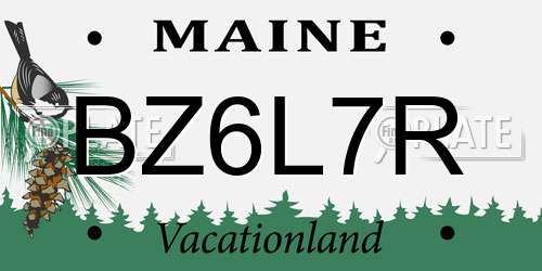 BZ6L7R Maine License Plate
