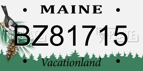 BZ81715 Maine License Plate