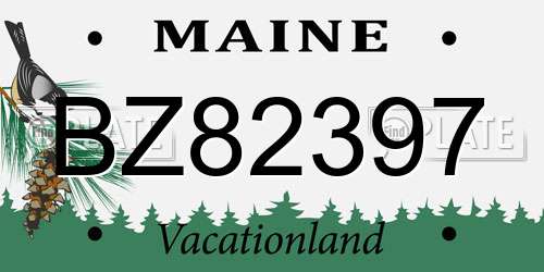 BZ82397 Maine License Plate