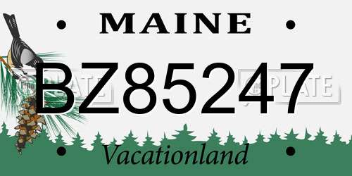 BZ85247 Maine License Plate