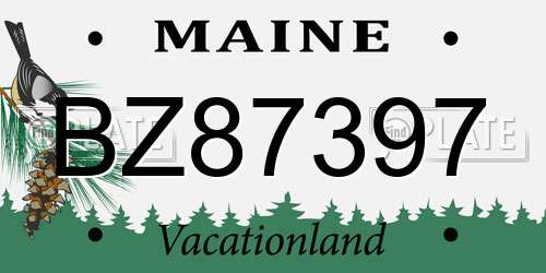 BZ87397 Maine License Plate