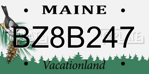 BZ8B247 Maine License Plate