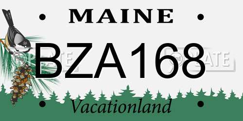 BZA168 Maine License Plate