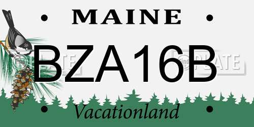 BZA16B Maine License Plate