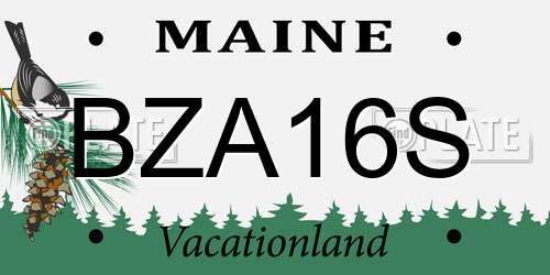 BZA16S Maine License Plate