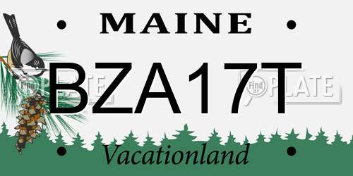 BZA17T Maine License Plate