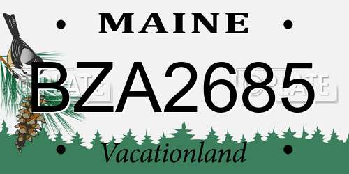 BZA2685 Maine License Plate