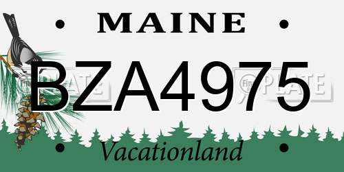 BZA4975 Maine License Plate