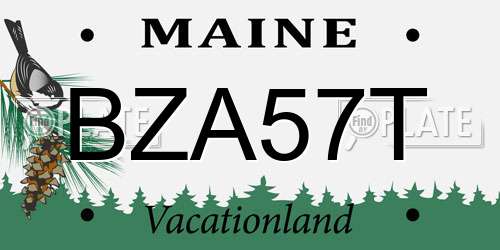 BZA57T Maine License Plate