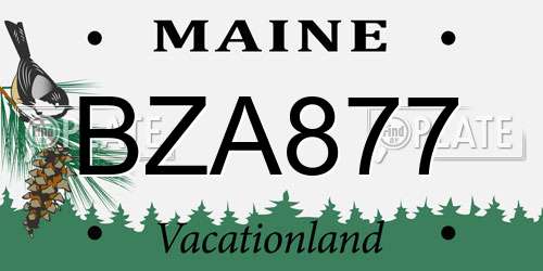 BZA877 Maine License Plate