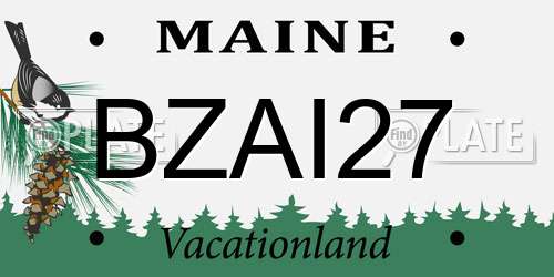 BZAI27 Maine License Plate