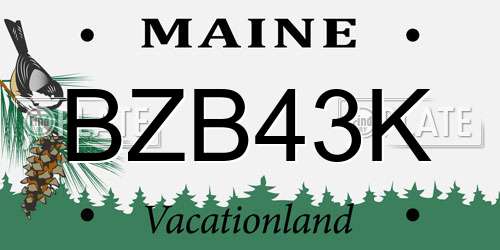 BZB43K Maine License Plate