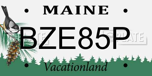 BZE85P Maine License Plate