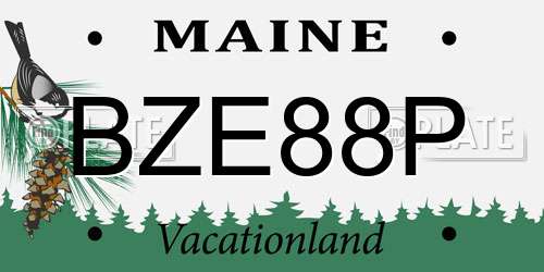 BZE88P Maine License Plate